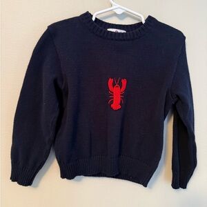 Nantucket Kids Navy Sweater with Red Lobster Design